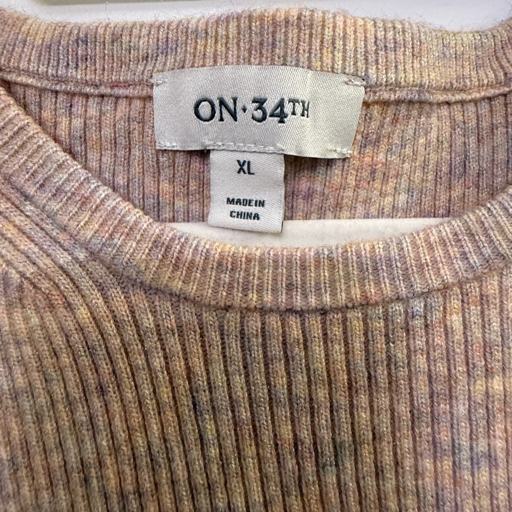 Macy’s ON-34TH Ribbed Sweater Dress - heather rainbow color XL